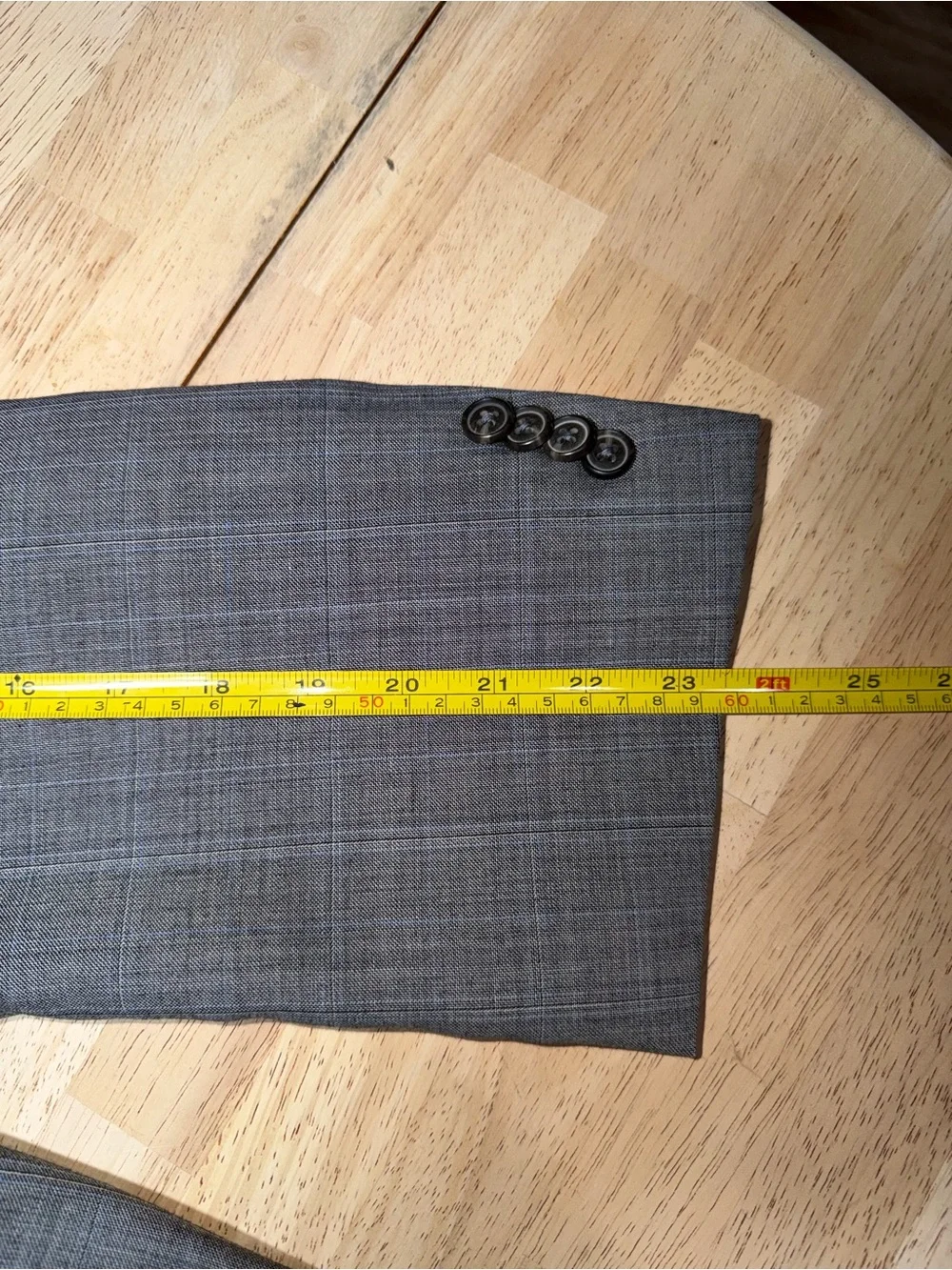 Jos. A. Bank Wool Gray Blue Plaid Two Button Mens Blazer 50R Sport Coat